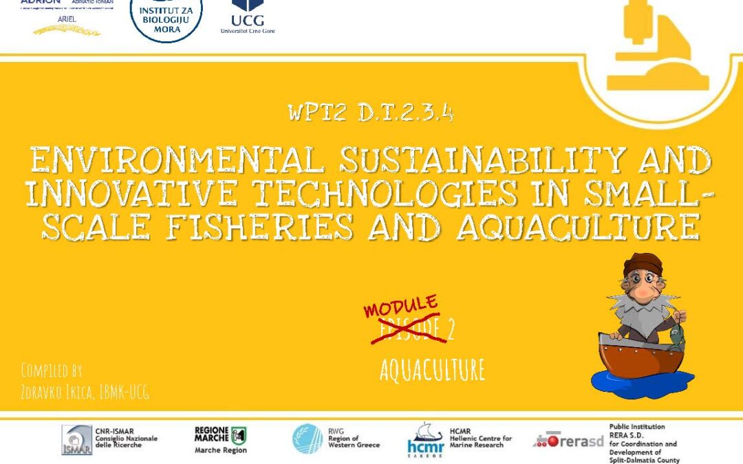 Environmental sustainability and innovative technologies in small-scale fisheries and aquaculture
